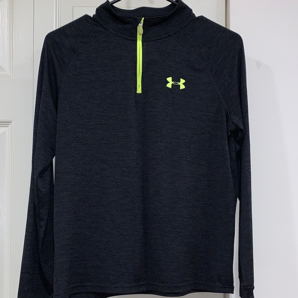 Under Armour Charcoal Hoodie with Bright Yellow Details